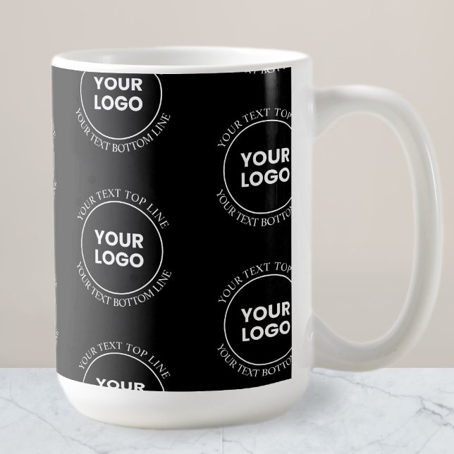 Mug Votre logo et votre texte modifiable | Motif répét (Créateur téléchargé)
