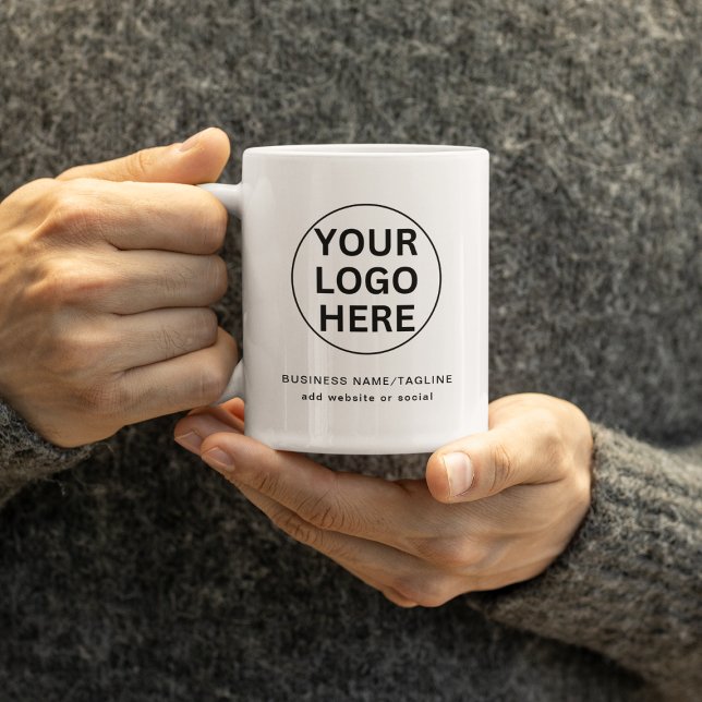 Mug Votre logo ici l Swag promotionnel noir & blanc (Créateur téléchargé)