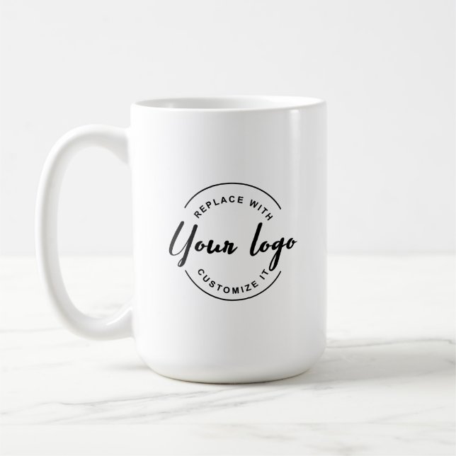 Mug Votre logo ici Personnalisé de marque noire et bla (Gauche)