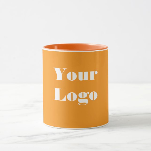 Mug Votre logo orange blanc (Centre)
