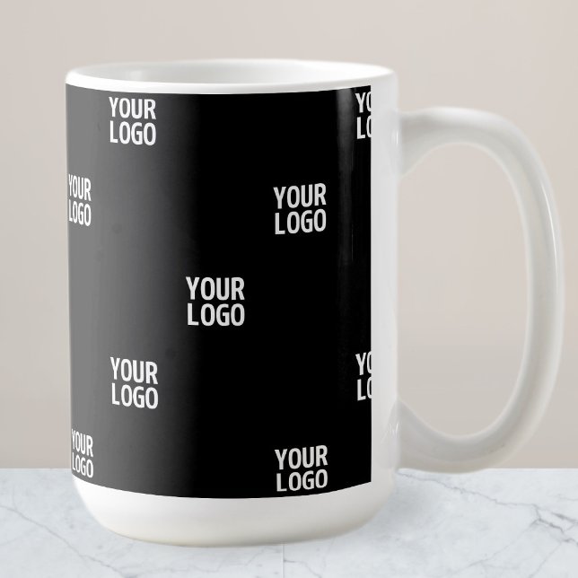 Mug Votre logo ou toute image | Bandes diagonales (Créateur téléchargé)