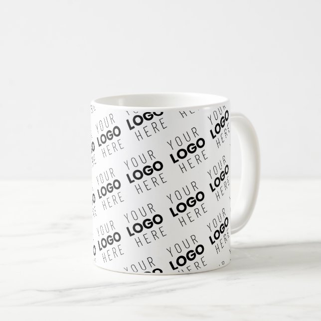 Mug Votre logo simple motif diagonal répétitif (Devant droit)