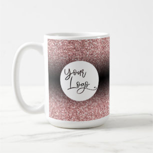 Mug Votre logo sur ombre rose or clair et noir