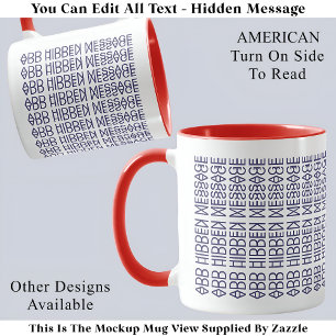 Mug Votre message caché personnalisé Drapeau Américain