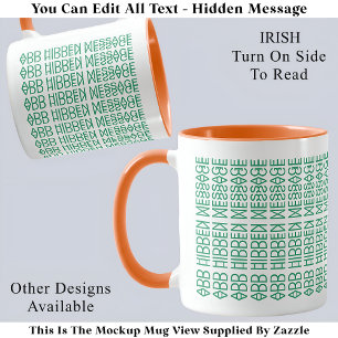 Mug Votre message caché personnalisé Drapeau irlandais