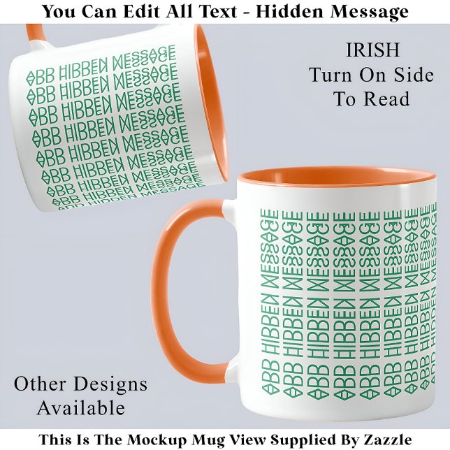 Mug Votre message caché personnalisé Drapeau irlandais (Créateur téléchargé)