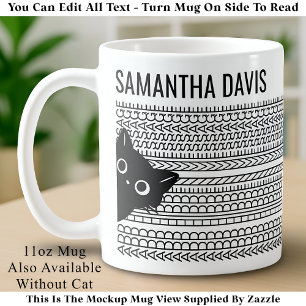 Mug Votre message et nom cachés, amateur de chats