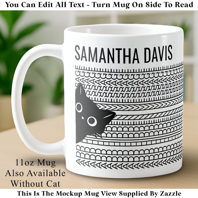 Mug Votre message et nom cachés, amateur de chats (Créateur téléchargé)