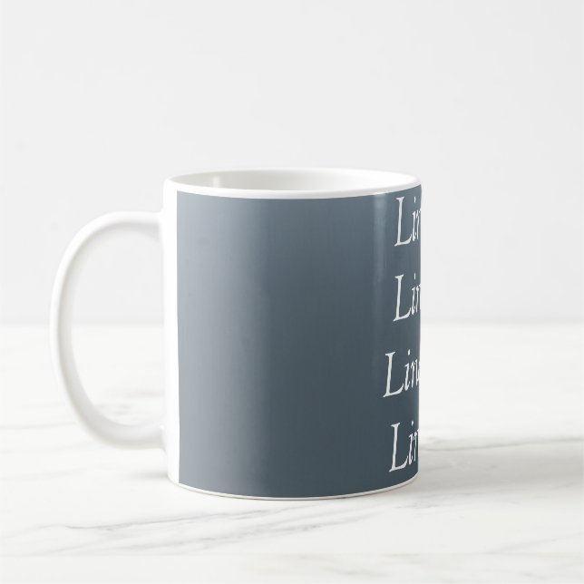 Mug Votre message ici fond métallisé gris bleu (Gauche)