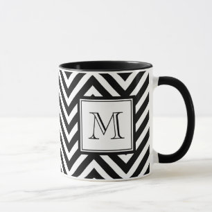 MUG VOTRE MONOGRAMME, CHEVRON NOIR