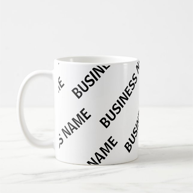 Mug Votre Motif de nom d'entreprise | Noir et blanc (Gauche)