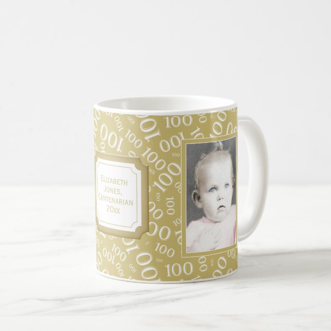 Mug Votre motif de nombre d'or d'anniversaire de photo (Devant droit)