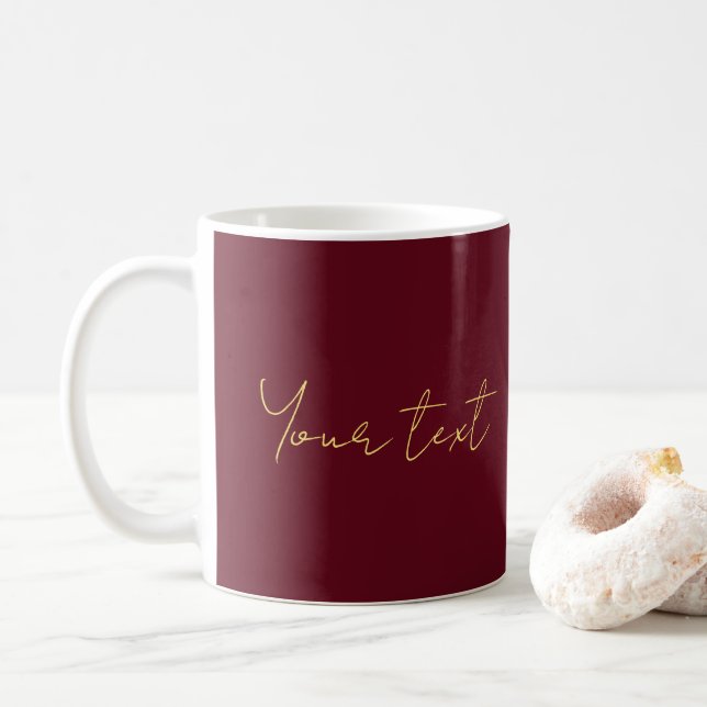 Mug Votre nom de texte personnalisé Typographie modèle (Avec donut)