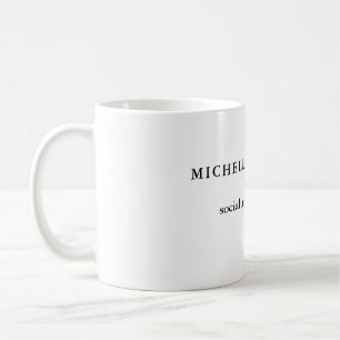 Mug Votre nom Minimaliste Professionnel Médias Sociaux