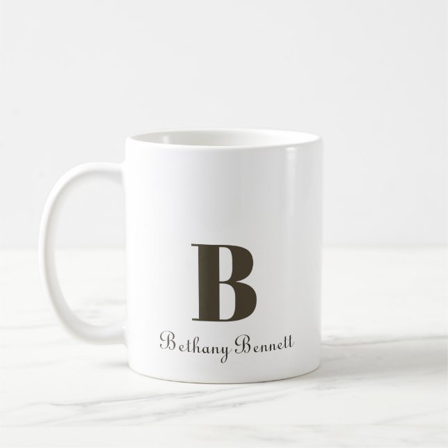 Mug Votre nom monogramme personnalisé (Gauche)
