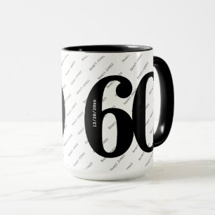 Mug Votre nom Motif - Noir & Blanc - Bold 60