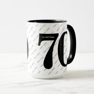 Mug Votre nom Motif - Noir & Blanc - Bold 70