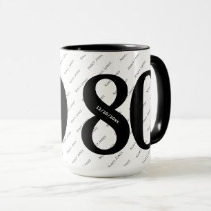 Mug Votre nom Motif - Noir & Blanc - Bold 80