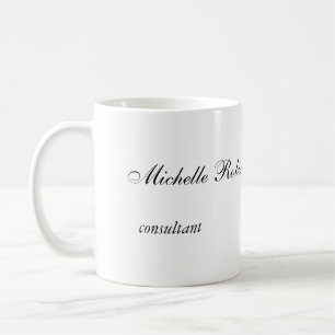 Mug Votre nom Noir Blanc Plaine Minimaliste