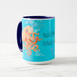 Mug Votre nom tentacules de poulpe avec des bulles
