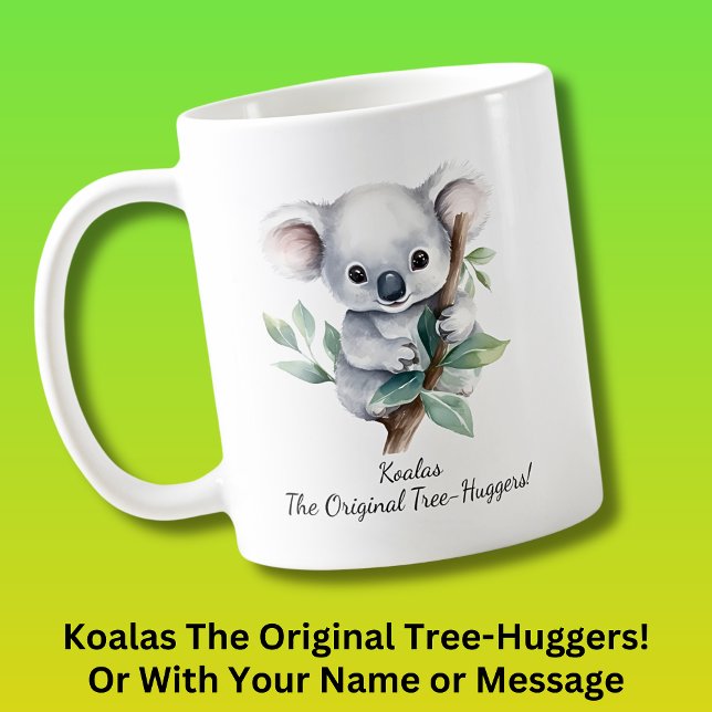 Mug Votre nom Texte, Koalas - Les Huggers d'arbre orig (This design also available on Ladies T-Shirts.)