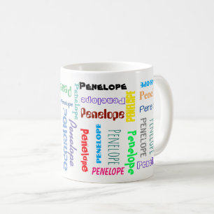 Mug Votre nom Word Cloud Fun Fontes Typographie