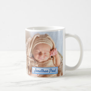 Mug Votre nouveau bébé garçon Photos personnalisées Te