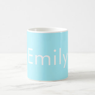 Mug Votre propre nom ou mot Bleu ciel doux