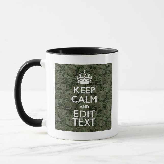 Mug Votre propre texte Camo numérique Woodland Gardez  (Gauche)