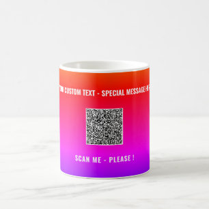 Mug Votre QR Code Scan Info Texte Personnalisé Cafe Mu