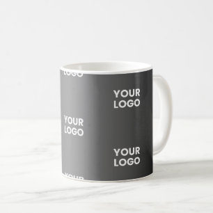 Mug Votre simple logo répétitif   Gradient noir et gri