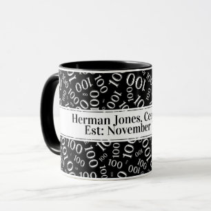 Mug Votre texte : 100e anniversaire Numéro Motif Or