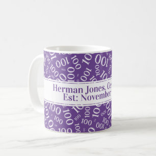 Mug Votre texte : 100e anniversaire Numéro Motif pourp