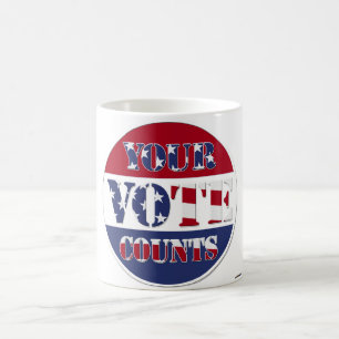 Mug VOTRE VOIX COMPTE ! Rond avec drapeau américain