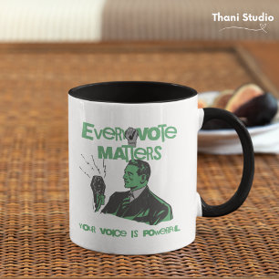 Mug Votre vote compte l'élection vert politique imprim