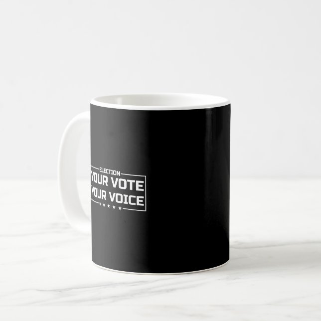 Mug Votre vote Votre police blanche de voix (Devant gauche)