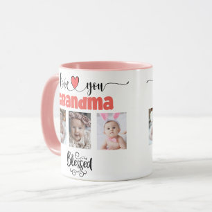 Mug Vous aime grand-mère bénie 6 Photo Collage personn