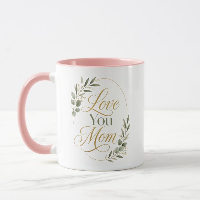 Mug Vous aime maman botanique personnalisée (Gauche)