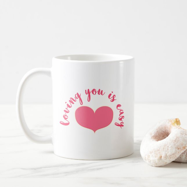 Mug Vous aimer est facile Citation romantique Saint Va (Avec donut)