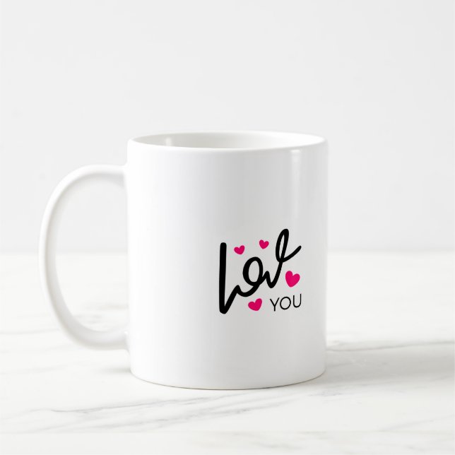 Mug Vous aimez en noir et rose (Gauche)