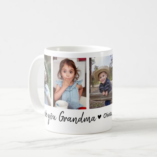Mug Vous aimez grand-mère petits-enfants 5 Collage pho (Devant gauche)