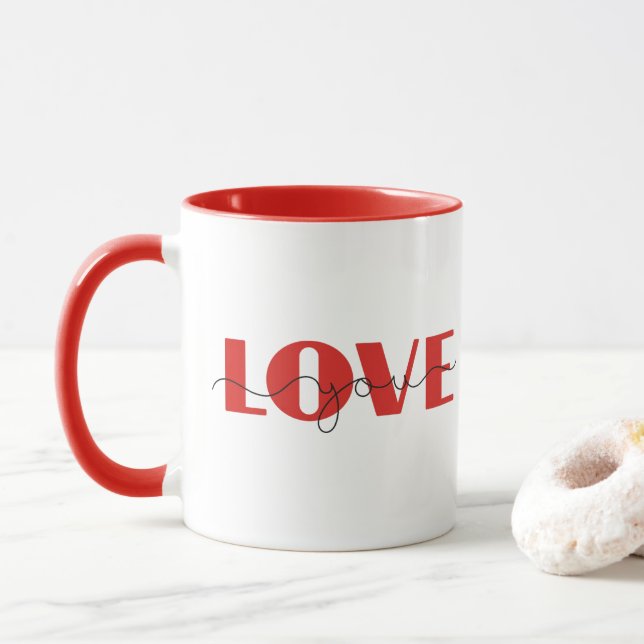 Mug Vous aimez | Heureuse Sainte-Valentin moderne (Avec donut)