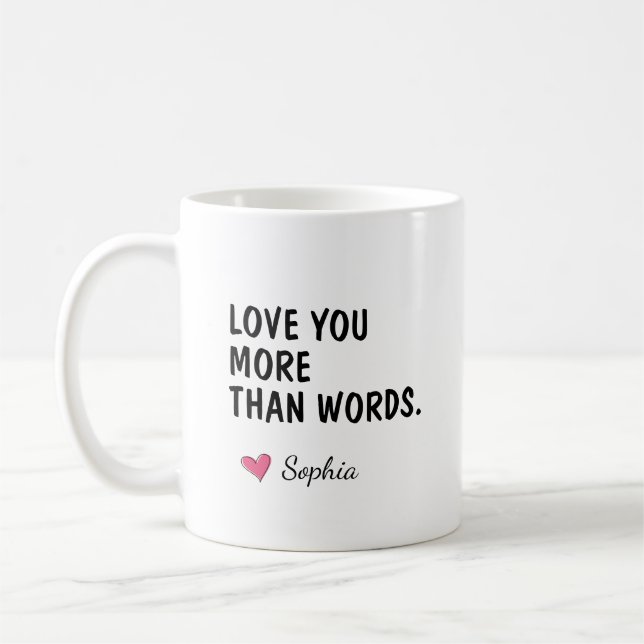 Mug Vous aimez plus que des mots Maman Anniversaire No (Gauche)