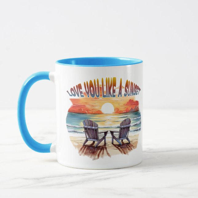 Mug Vous Aimez Un Coucher De Soleil Accents (Gauche)