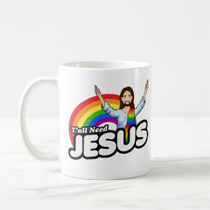 Mug Vous avez besoin de Jésus - Jésus arc-en-ciel