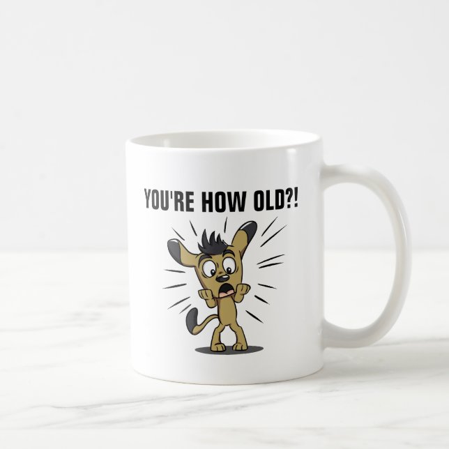 Mug VOUS AVEZ COMBIEN D'ÂGE ? ! Drôle Chien Birthday M (Droite)