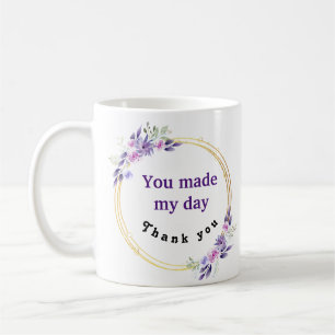 Mug Vous avez fait ma journée Merci Couronne de fleurs