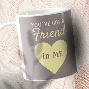 Mug Vous avez un ami de coeur gris-jaune