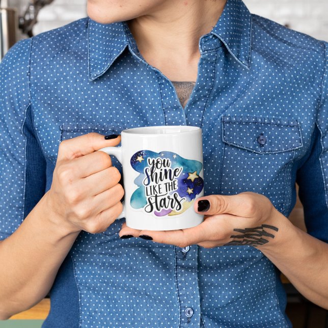 Mug Vous Brillerez Comme Les Étoiles (Empower someone special with this, "You shine like the stars" mug! )