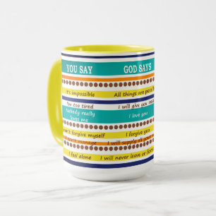 Mug VOUS DITES / DIEU DIT — Versets bibliques inspiran